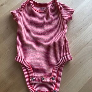 Red and white striped onesie